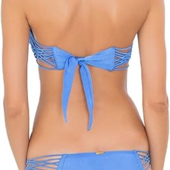 Luli Fama Women's Cuba Libre Crisscross Tassel Bandeau Bikini Top Size: XL - Picture 2 of 4
